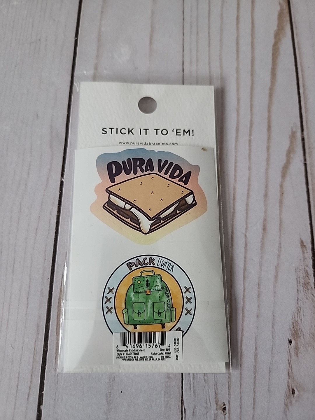 Pura Vida Run Wild Sticker Pack of 4 Live Free