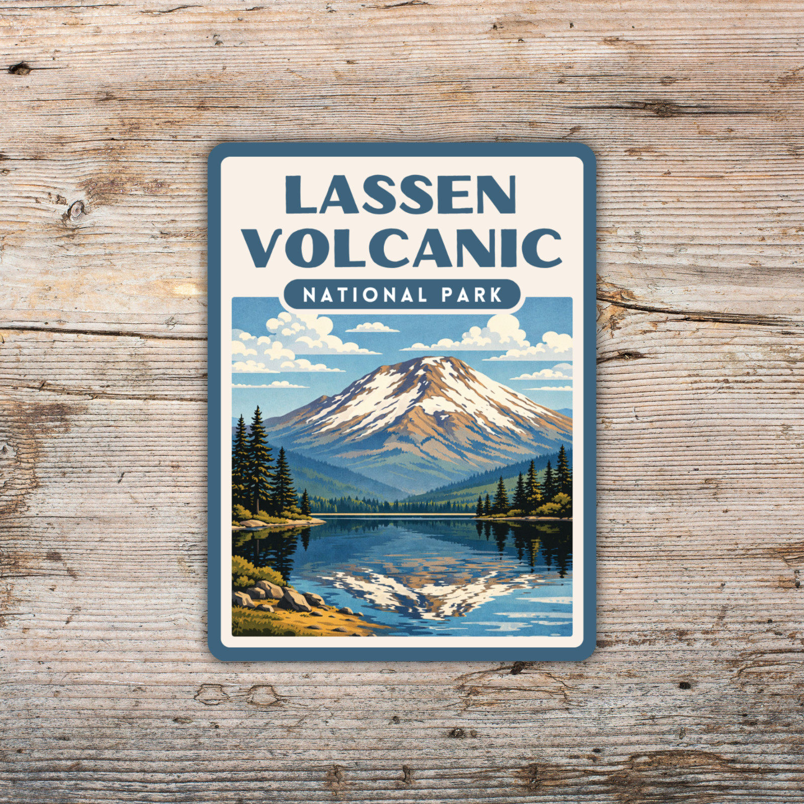 Lassen Volcanic National Park Sticker Retro Screen Print Vinyl California Decal