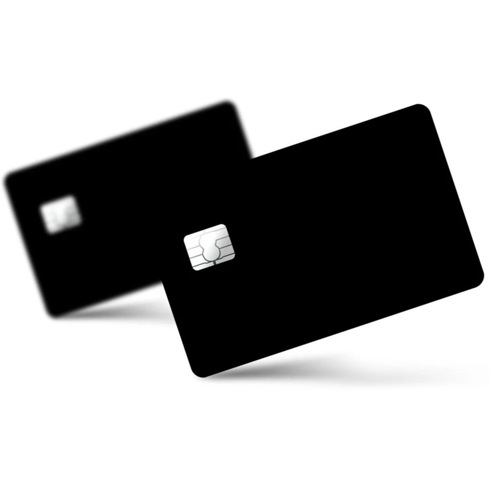 4 Pack Matte Black Credit Card Skin Decal Set Minimalist Stealth 4X Cover