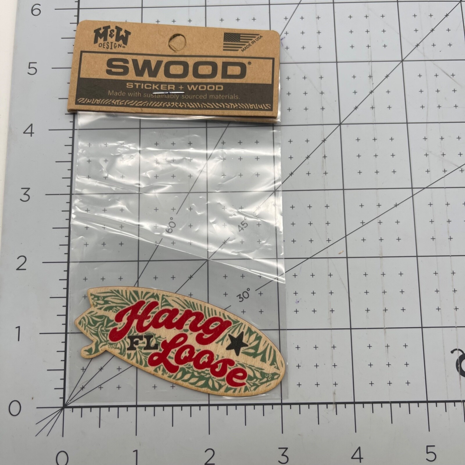 Metal and Wood Co Wood Sticker Travel Swood Hang Loose FL State Florida