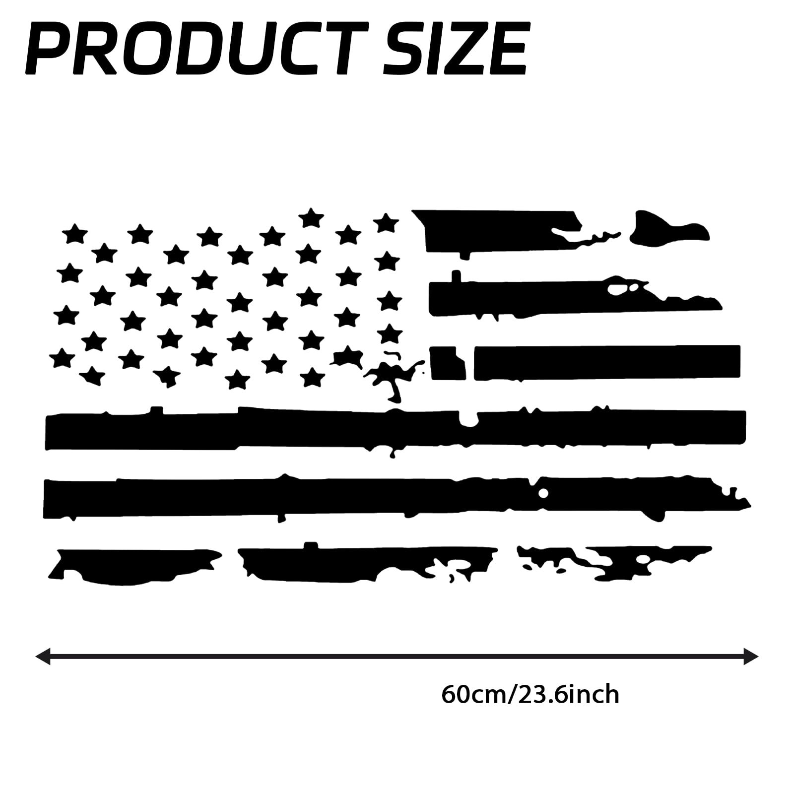 Distressed American Flag Car Hood Decal Vinyl Waterproof Sticker for Jeep,