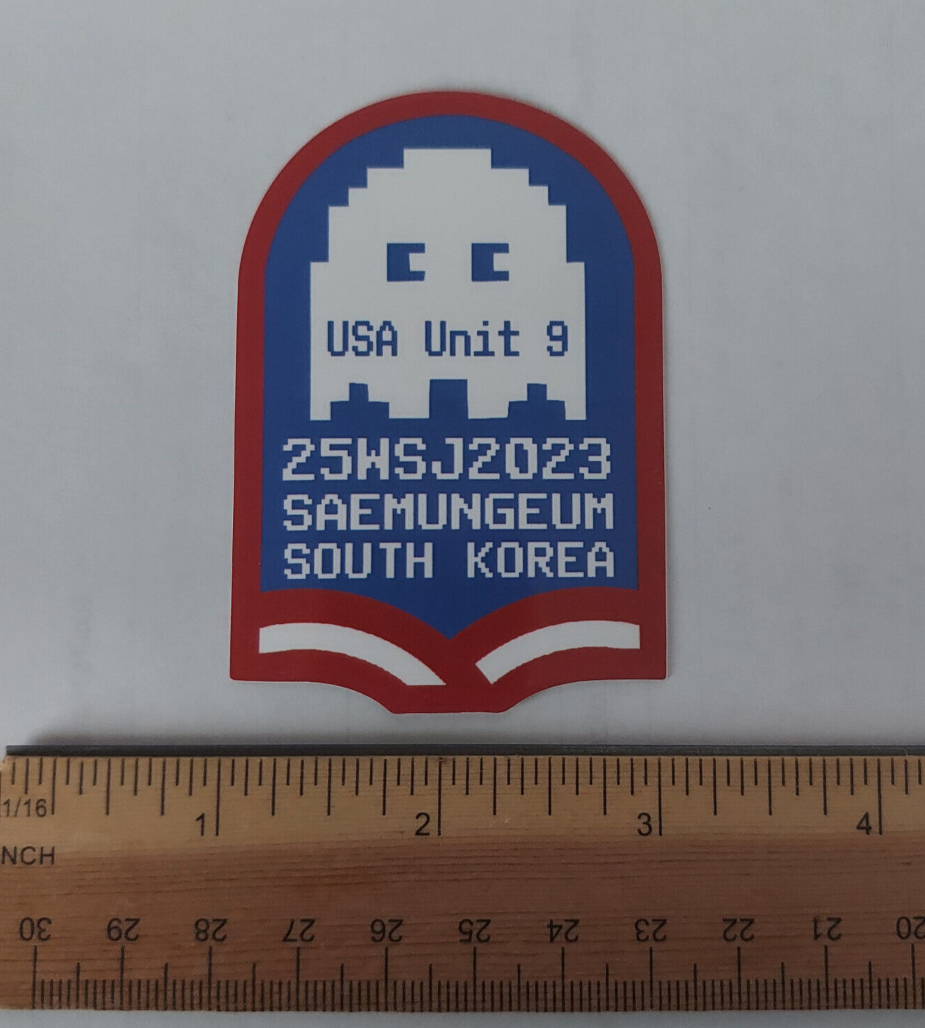2023 World Scout Jamboree USA Unit 9 Single Sticker Red White Blue with Typo