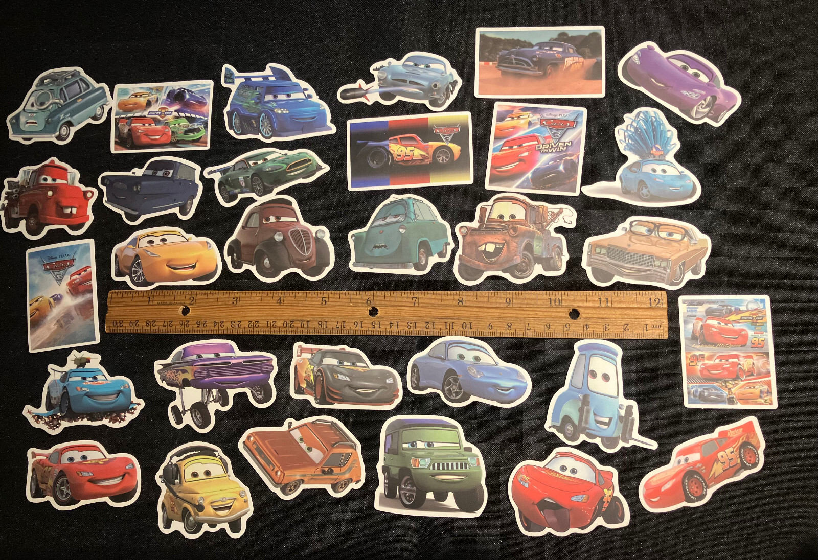 LOT OF 5 CARS disney pixar theme characters Stickers Decals lightning mcqueen