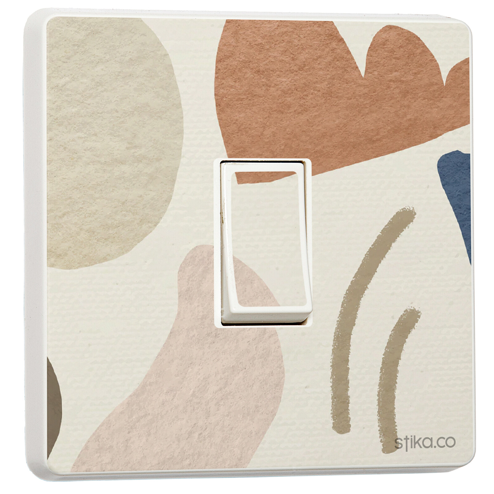 Pack of 2 Abstract Earth Tones Design for Single Light Switch Cover Vinyl