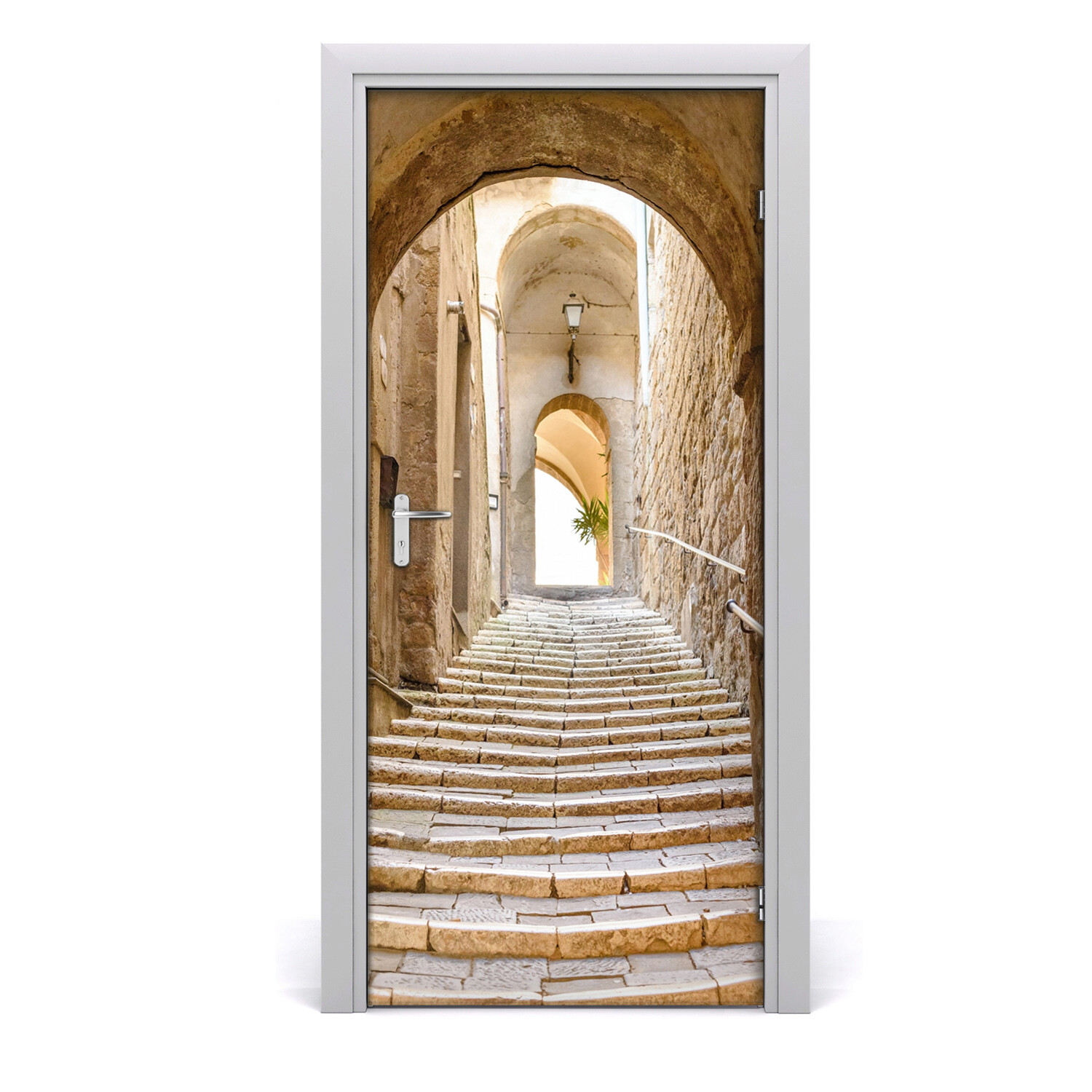 Self adhesive Door wrap removable Peel & Stick Architecture Narrow streets