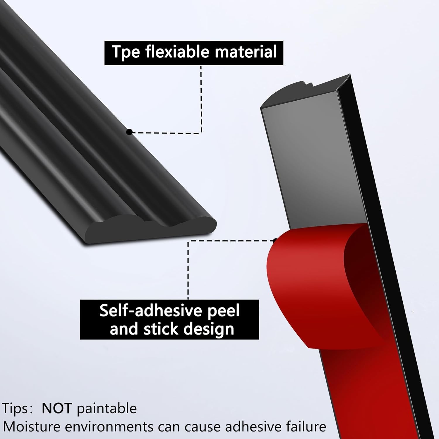 Elegant 20 Ft Black Wall Molding Trim – Perfect for Mirrors & Window Frames