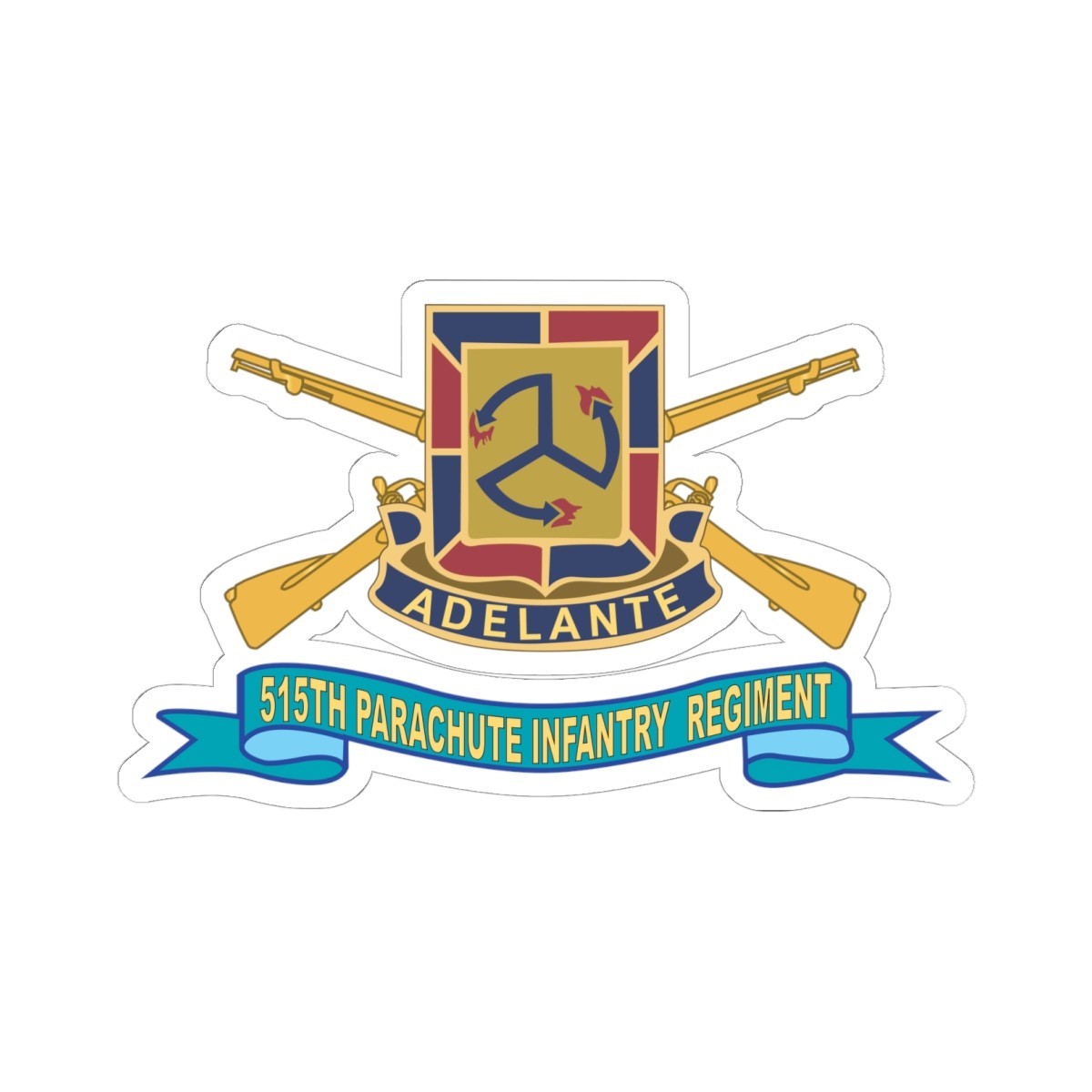 Kiss – Cut Stickers – Army – 51th Parachute Infantry Regiment – DUI w Br – Ribbo