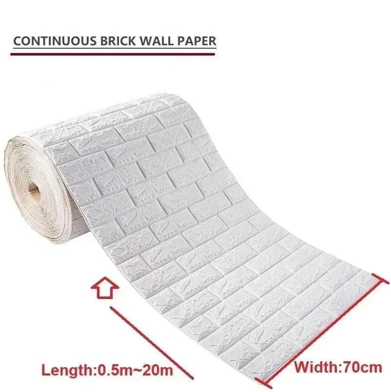 3D Foam Brick Self Adhesive Wallpaper Waterproof Wall Stickers Home Decor