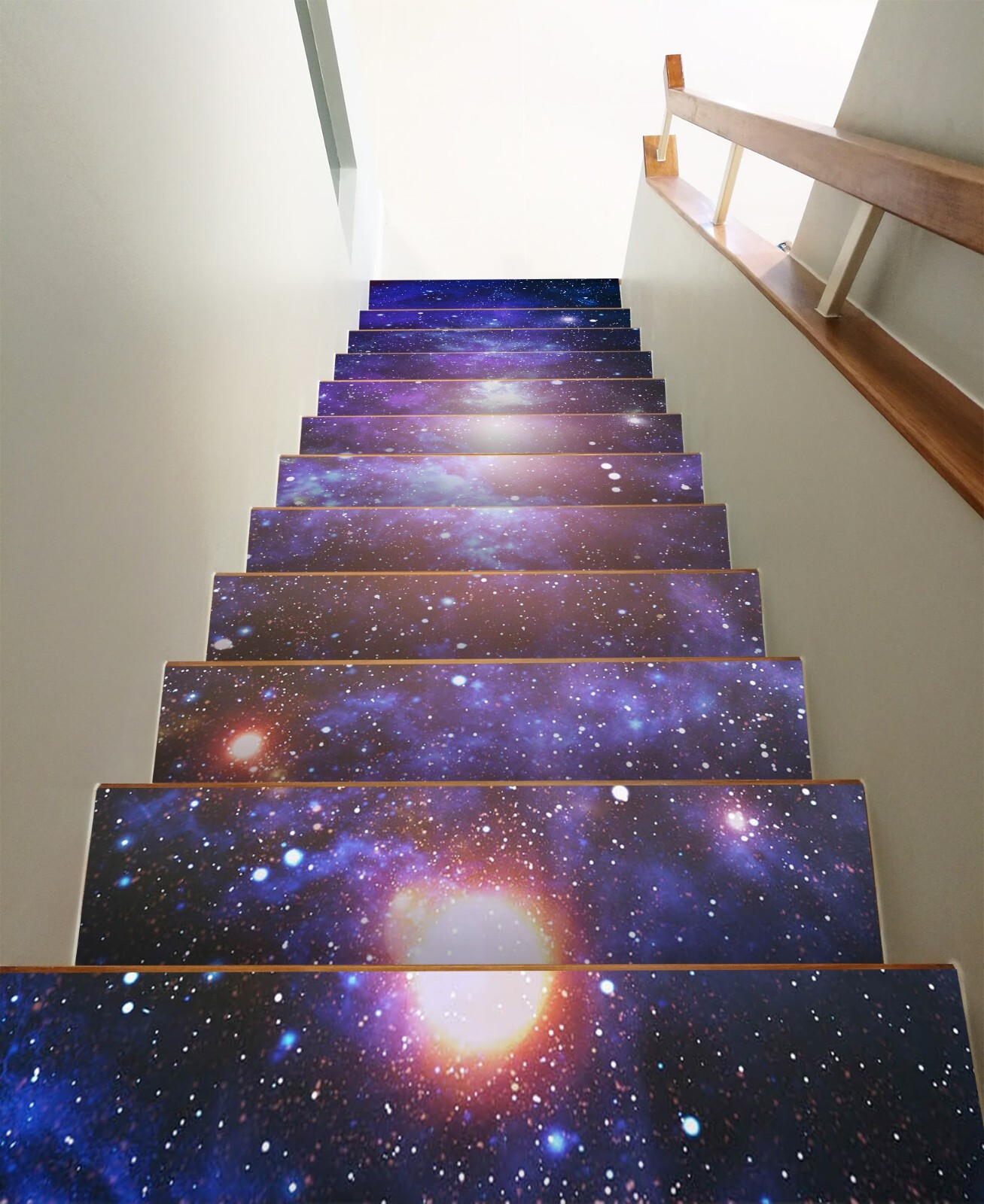 3D Purple Galaxy W047 Stairs Risers Decoration Photo Mural Vinyl Wallpaper Vera