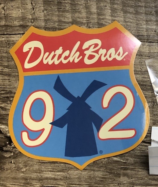 Dutch Bros 92 Shield Logo Sticker Rare