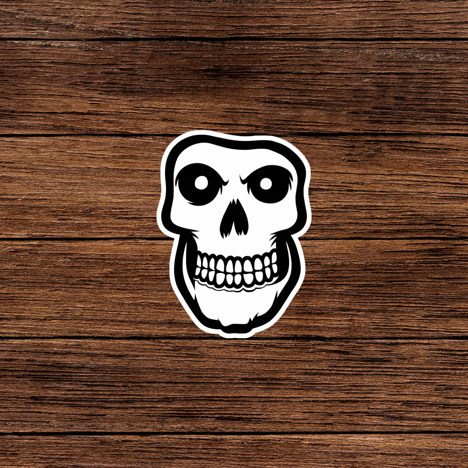 Spooky Skull Sticker – Creepy Skeleton Face Decal for Halloween Decor #1596