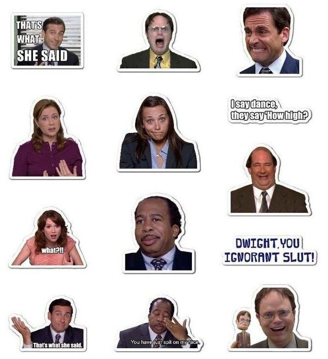 THE OFFICE Vinyl Stickers [B] Quote STITIOUS~FALSE FACE TV Show Waterproof Decal