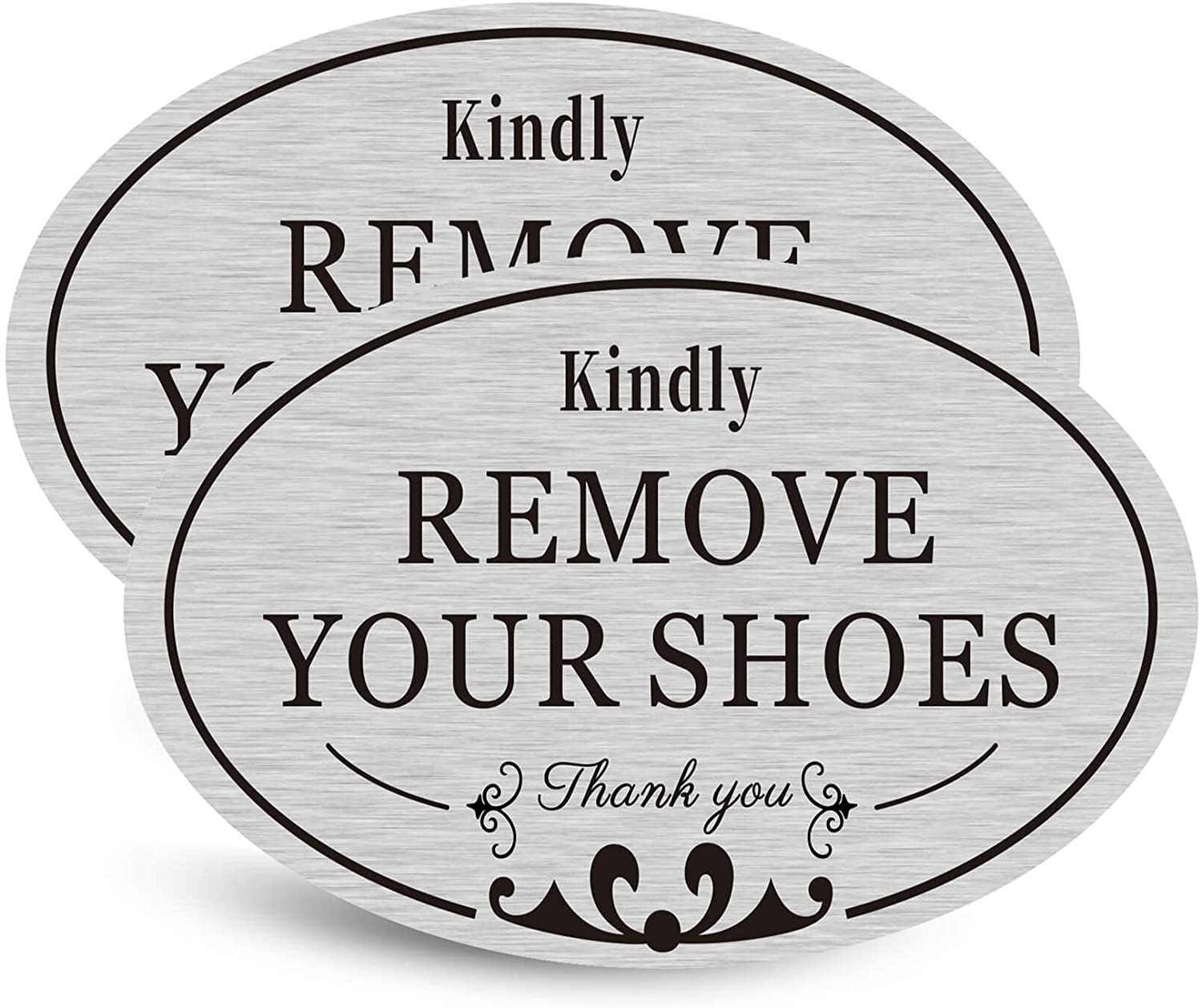 2 PACK Kindly Remove Your Shoes Oval Please Take off Your Shoes No Shoes Sign De