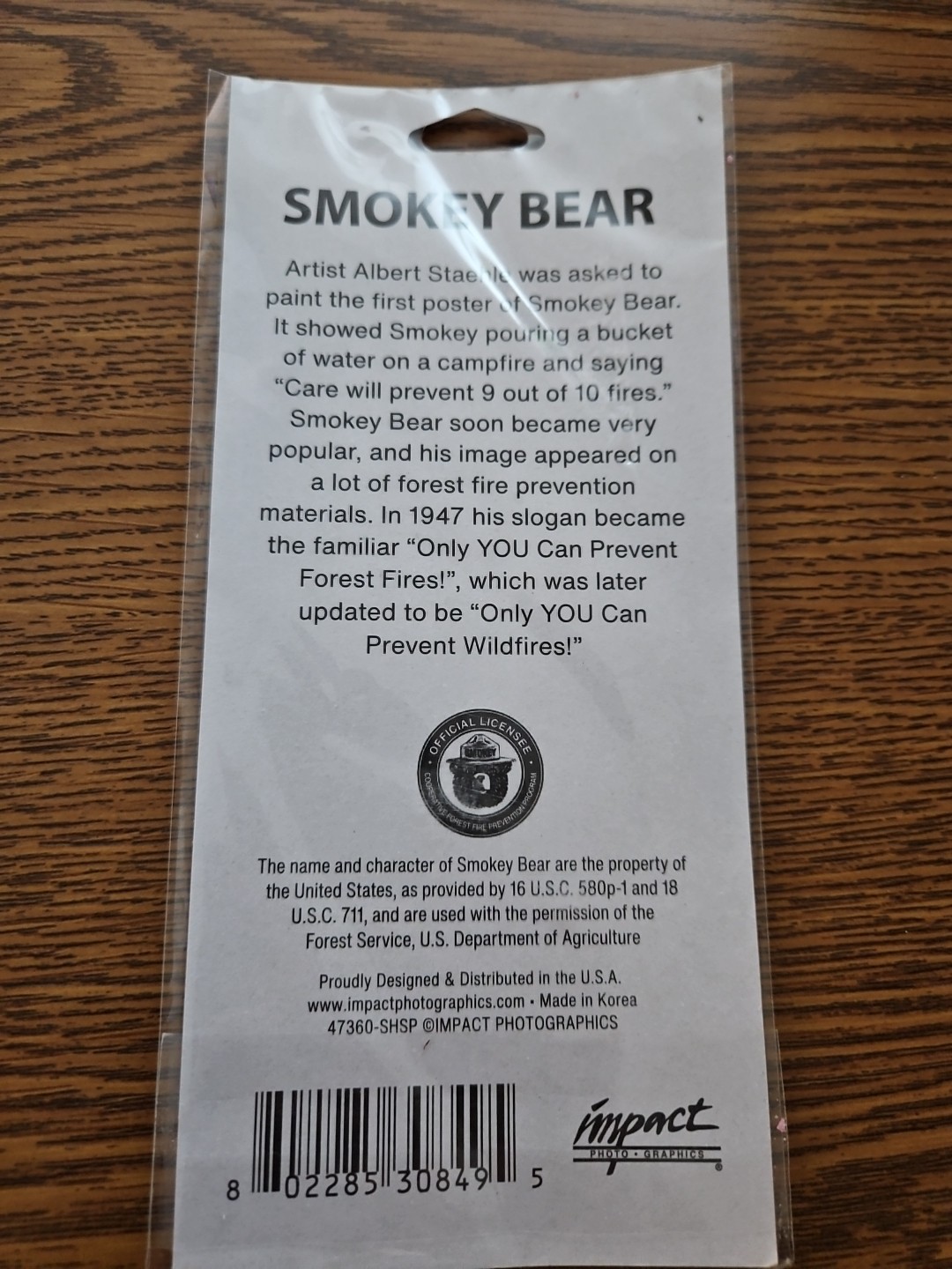Impact Photo Graphics Smokey Bear Stickers New Puffy