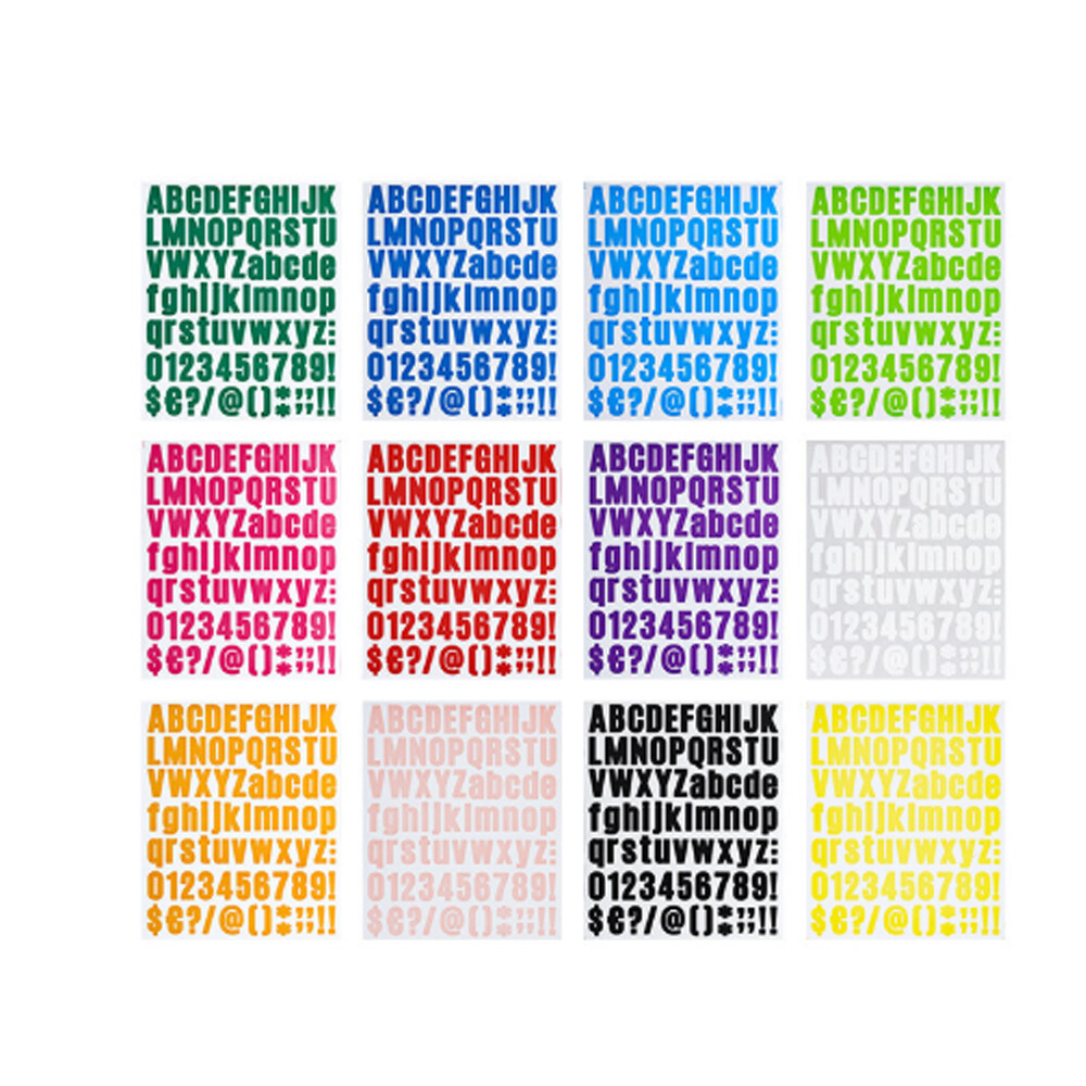 Sheets Letter Stickers Vinyl Number Symbol Alphabet Sticker DIY Label Decal LOT