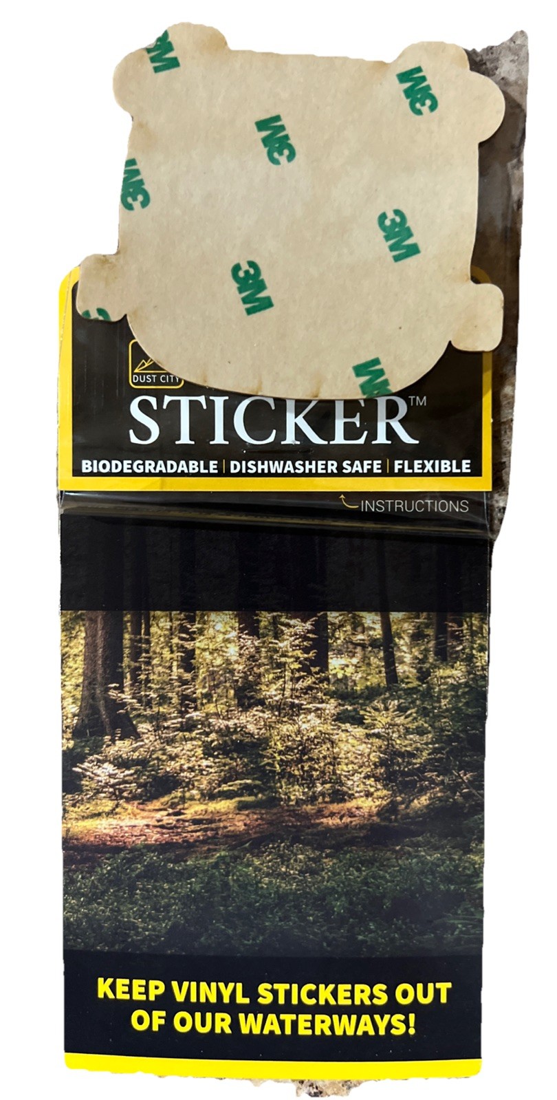 Gone Camping Hippie Bus WOOD Sticker Dishwasher SAFE Biodegradable Dust City NEW