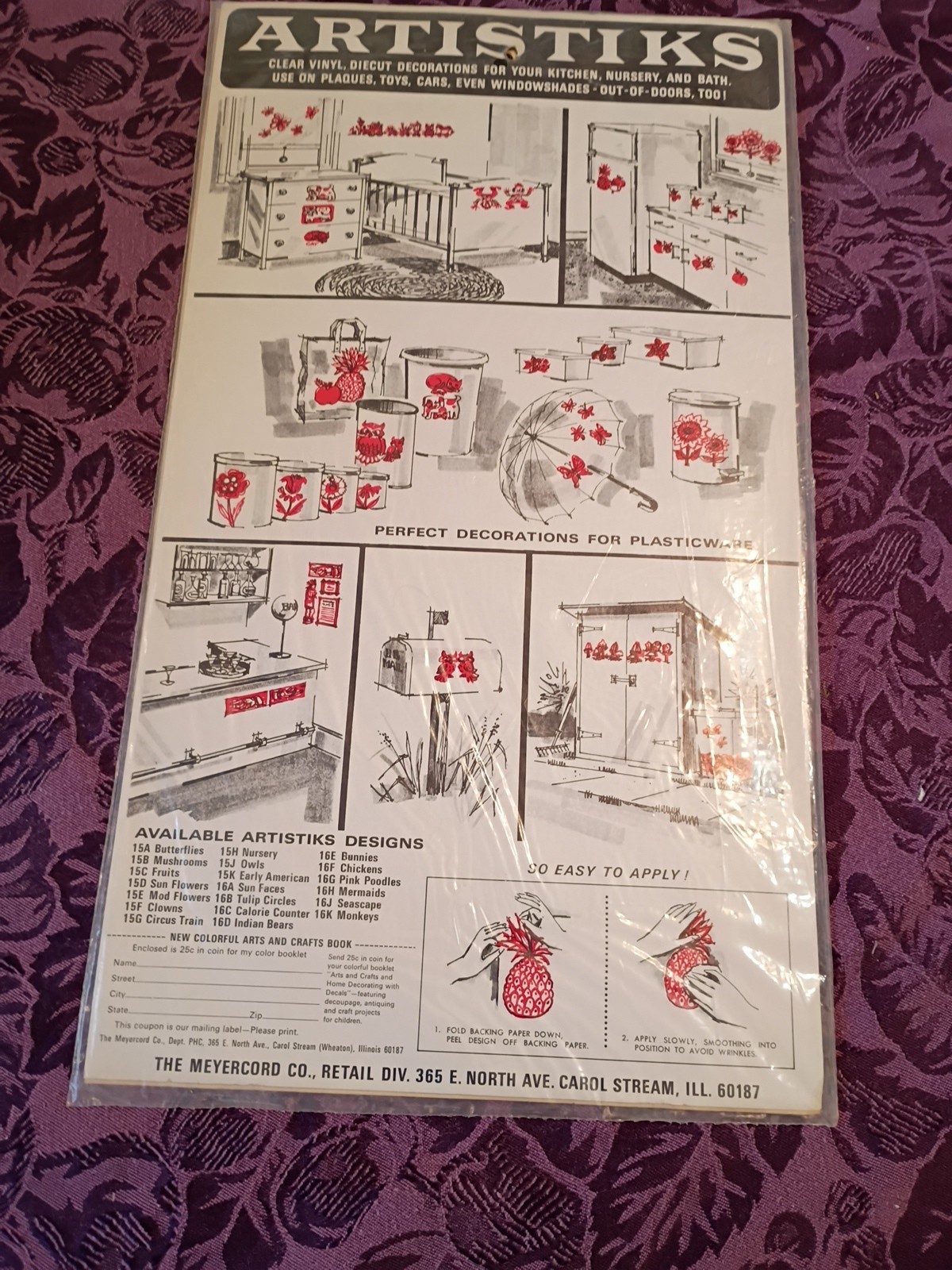 Vtg. Meyercord Artistiks Owl Vinyl Stickers Decals Decorations Sealed 70’s
