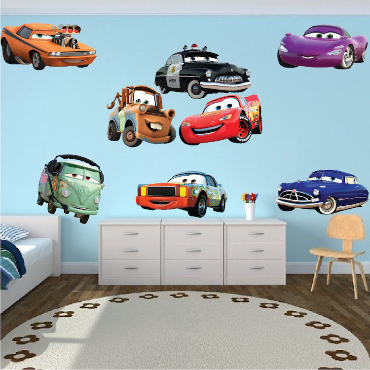 Cars Wall Decal Mural Disney Pixar Animation Mater Lightning McQueen Sally, b43