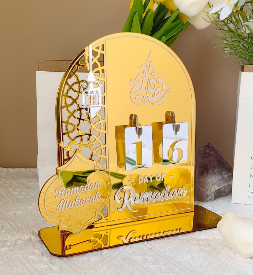 Reflective Acrylic Mirror Calendar with 3D Numbers for Home Organization