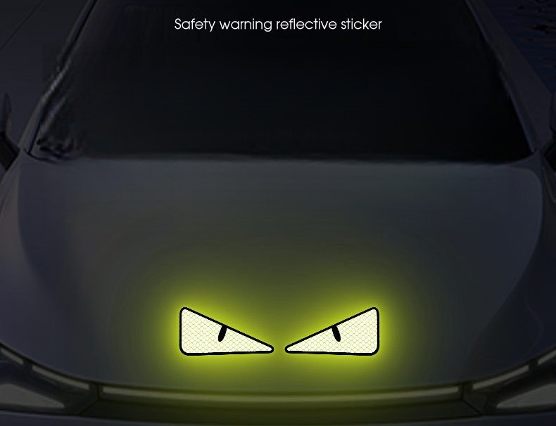 Green Big Eyes Car Sticker Wall Sticker Cartoon 3D Decal Sticker for Bike/ Car