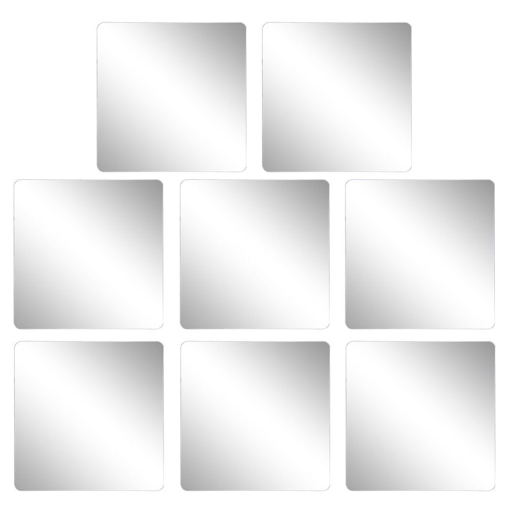 8Pcs Acrylic Mirror Sheets for Wall Self Adhesive Frameless Small Mirror Tiles