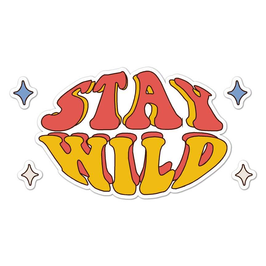 Stay Wild Hippy, Vinyl Decal Sticker, Indoor Outdoor, 3 Sizes, #7701