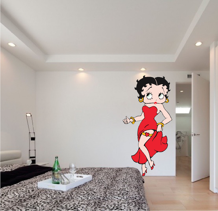 Betty Boop Wall Decal Pinup Cartoon Popular Art Vinyl Removable Mural, b01