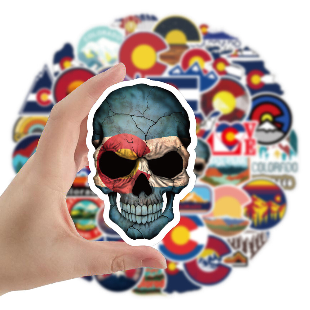 100Pcs State of Colorado Cartoon Sticker for Adults Teens Girls Water Bottles