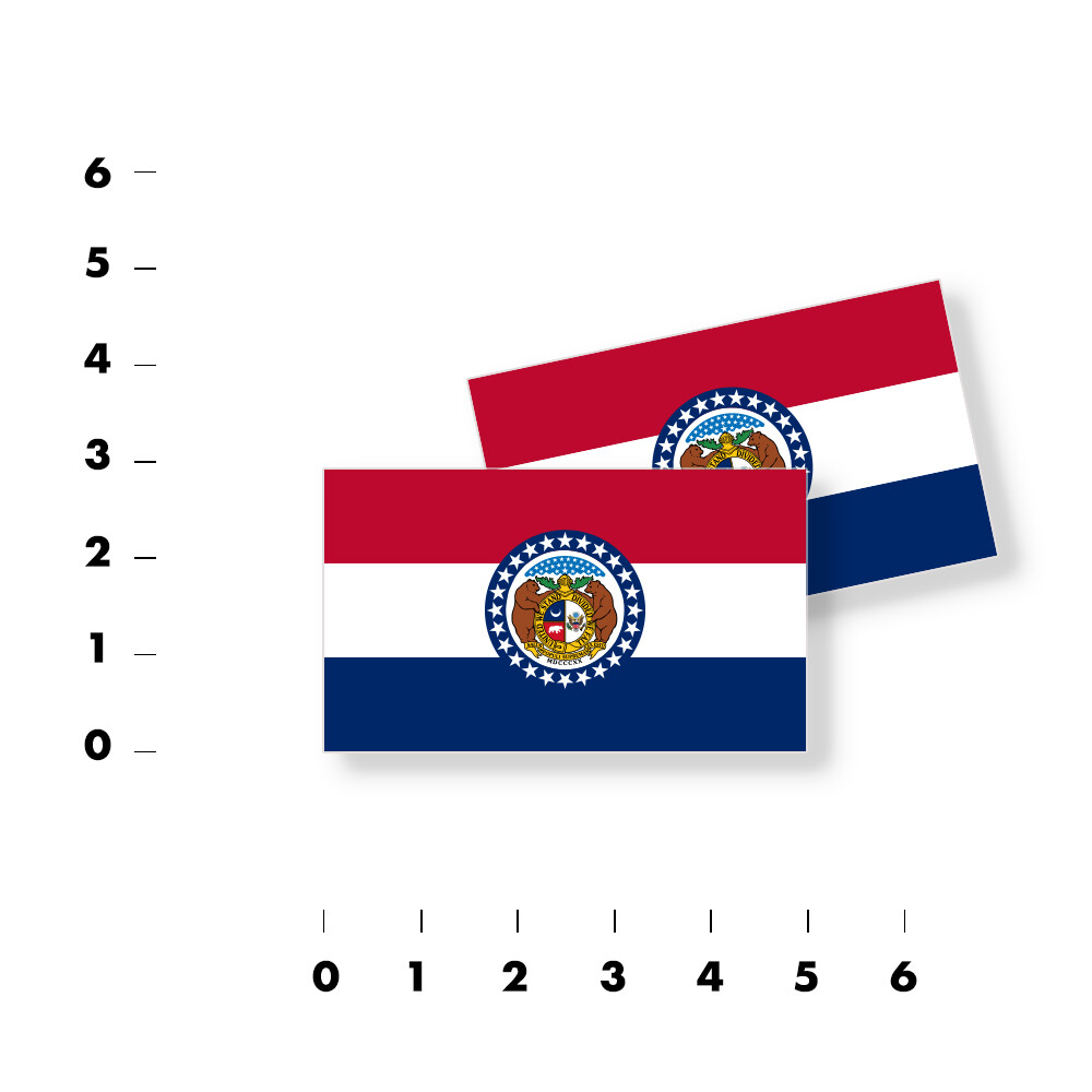 Missouri State Flag – Set of 4 Vinyl Sticker / Adhesive Decals Various Sizes