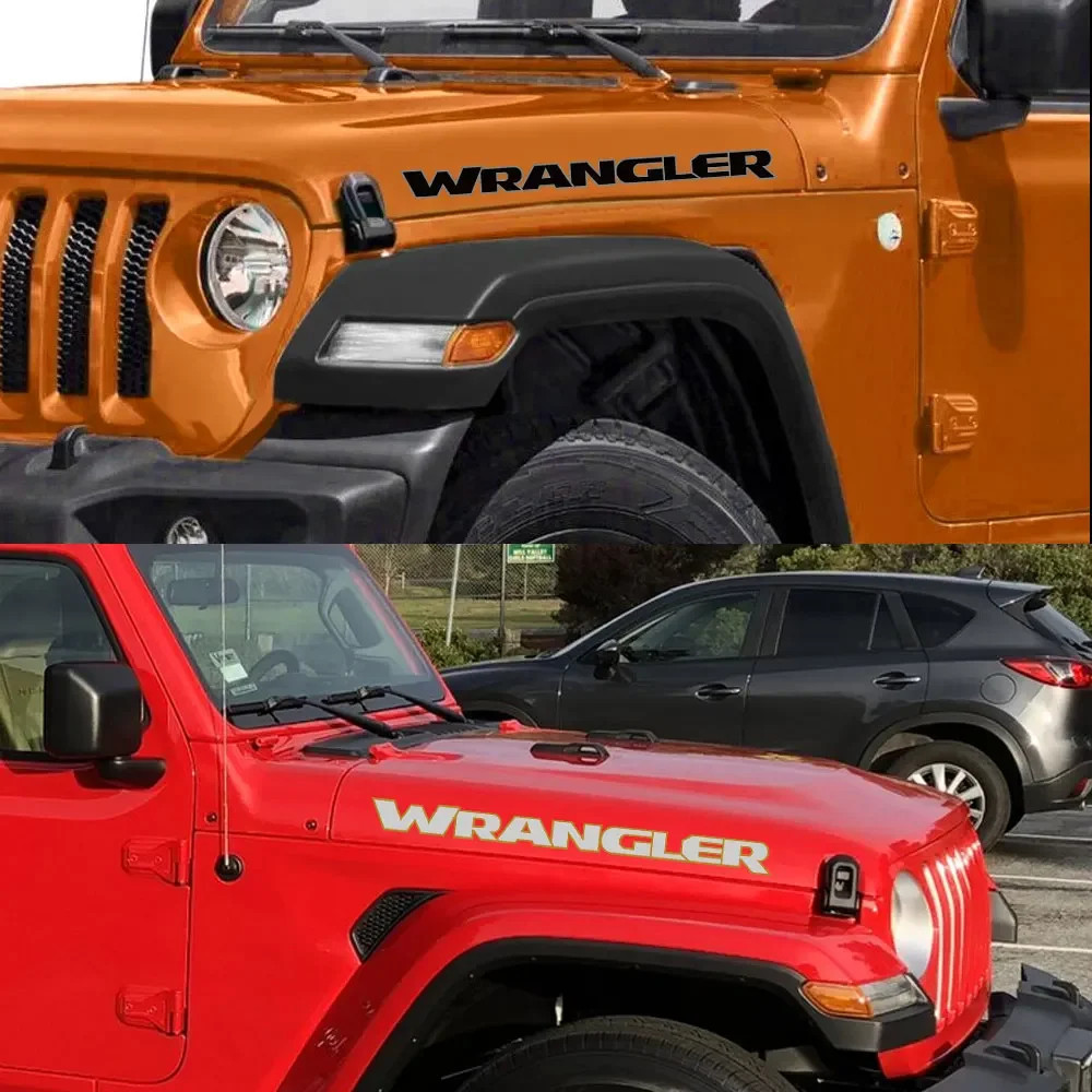 Aftermarket Jeep Wrangler Hood & Door Vinyl Decal – Engine Cover Bonnet Sticker