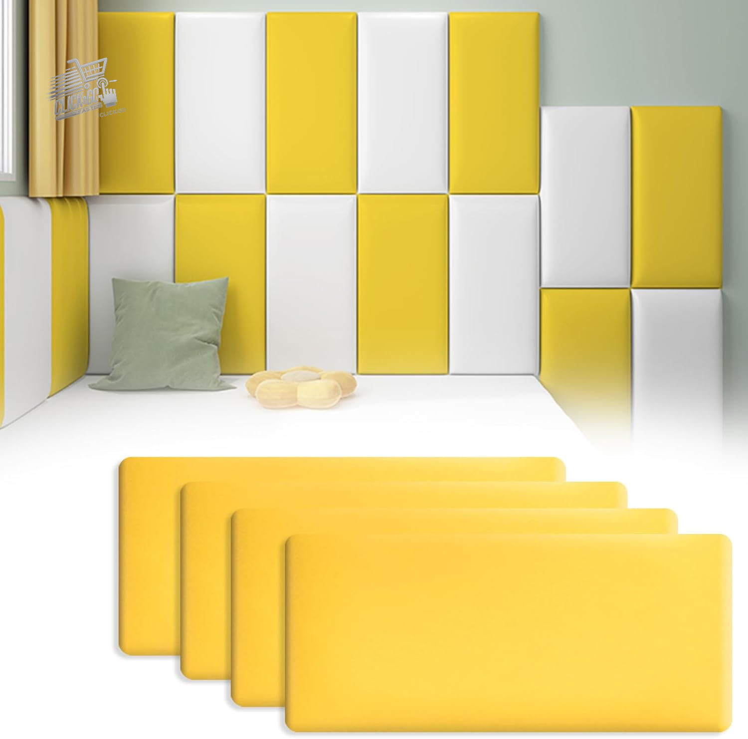 3D Wall Panels Padded Stickers Headboard Bed Kids Wall Saving Moleproof