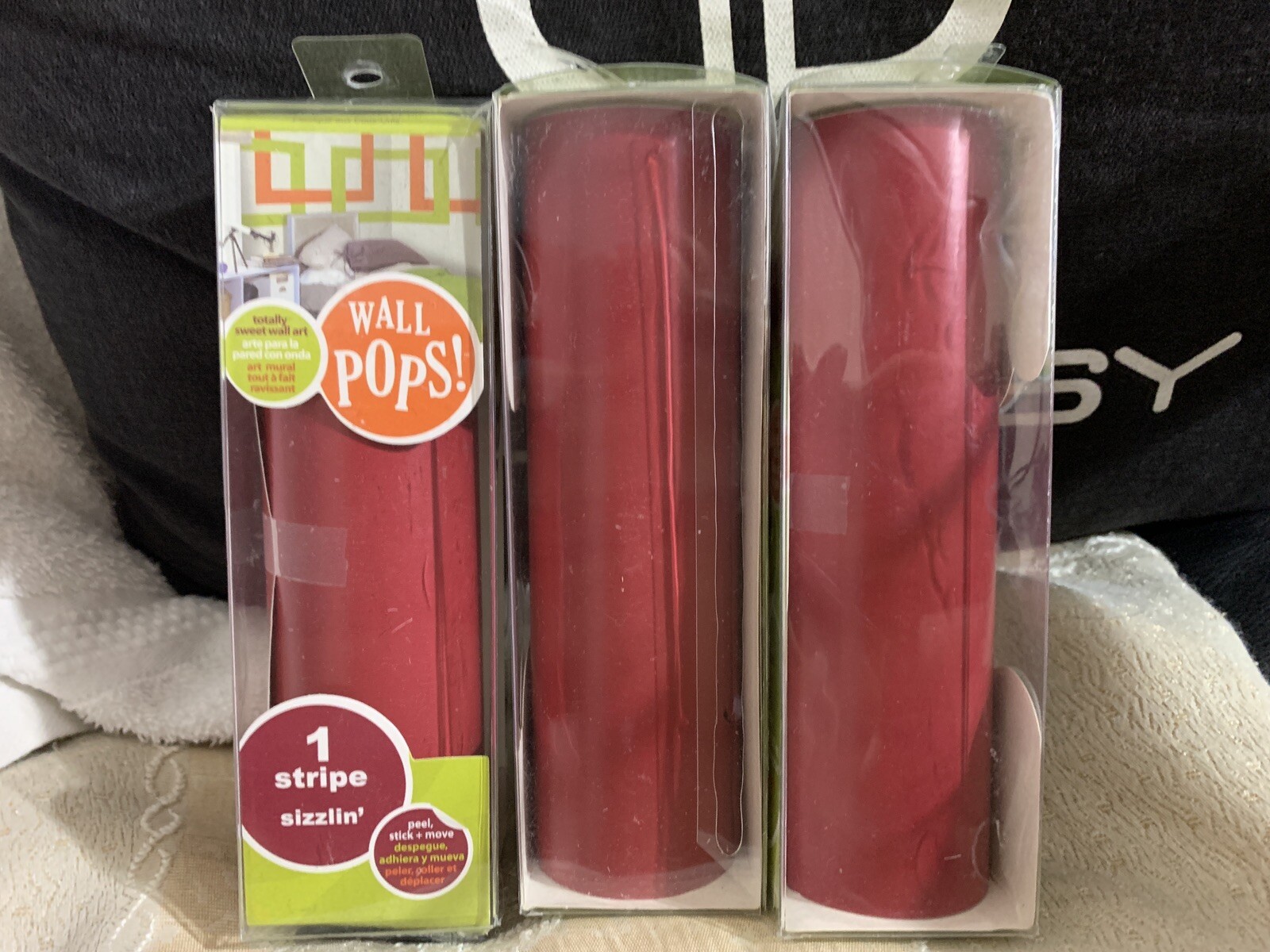 Wall Pops X3 Wall Stripe Decor Art Burgundy Sizzlin Peel Stick 6.5 x 16 Ft New
