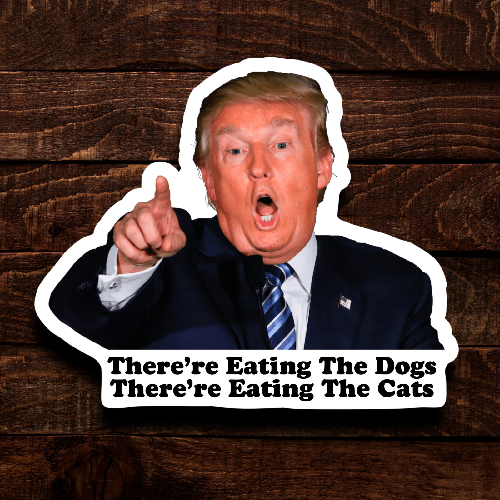 Trump Stickers "Eating The Dogs" Meme Waterproof Vinyl NEW 1/10/25/50/100