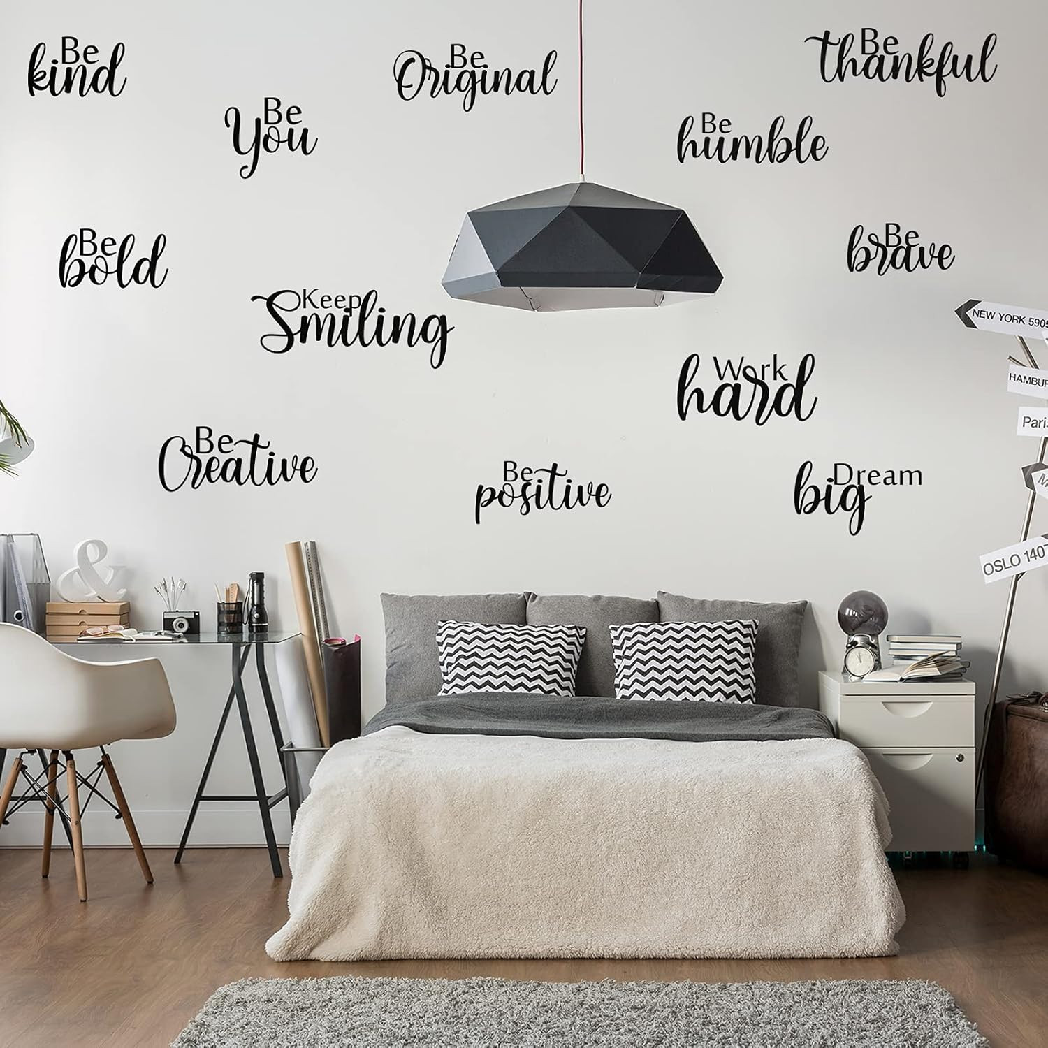 12 Pcs Inspirational Wall Decals Motivational Quote Peel and Stick Vinyl Wall Qu