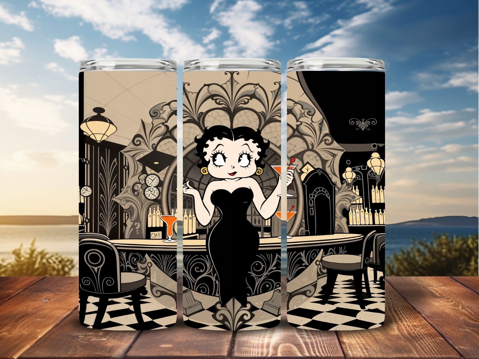#2- Betty Boop Skinny 20oz Tumbler, Sublimation, Heat Transfer, Seamless Design
