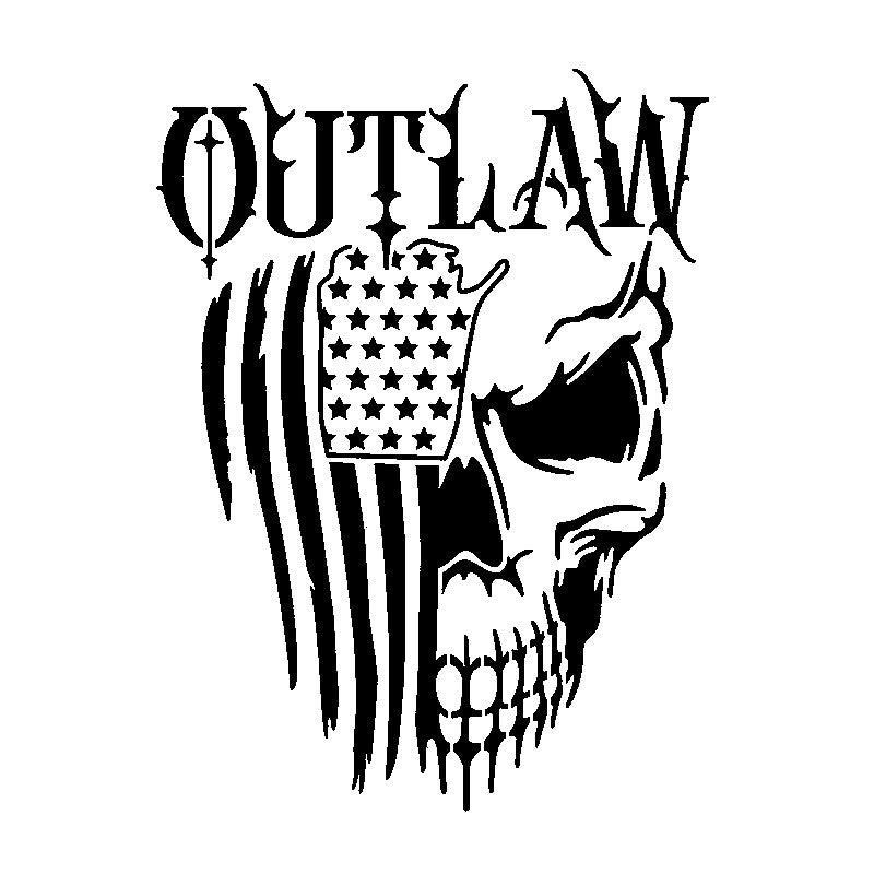 Outlaw Patriotic Biker Vinyl Decal