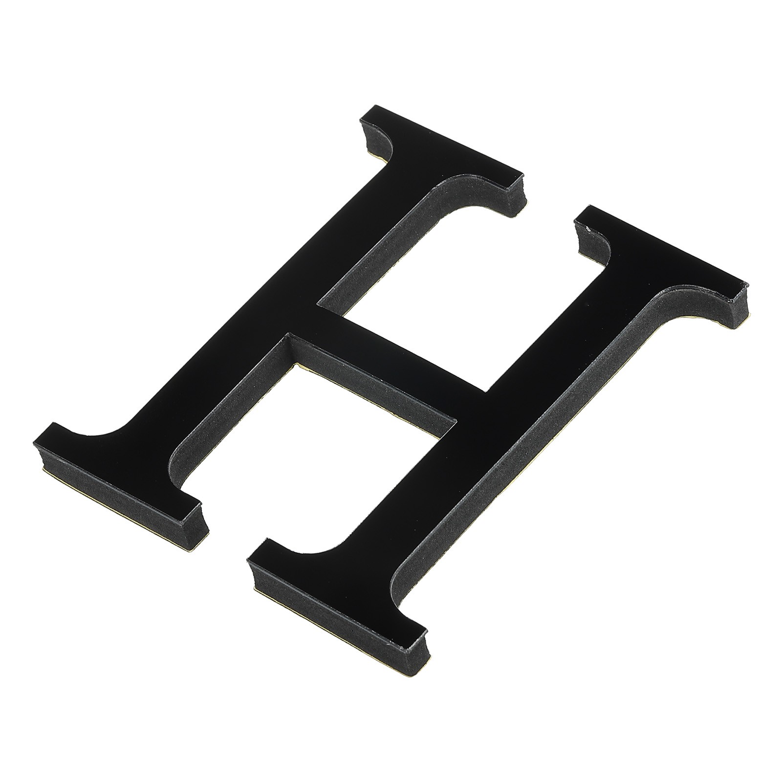 3D Acrylic Alphabet Mirror Wall Stickers Letter H Self-Adhesive Black