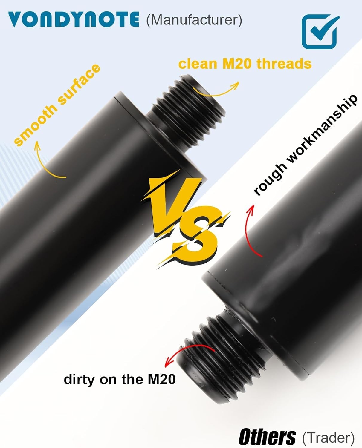Set of 2 Speaker Pole for Subwoofer Height Adjustable Fits M20 Threaded Mount an
