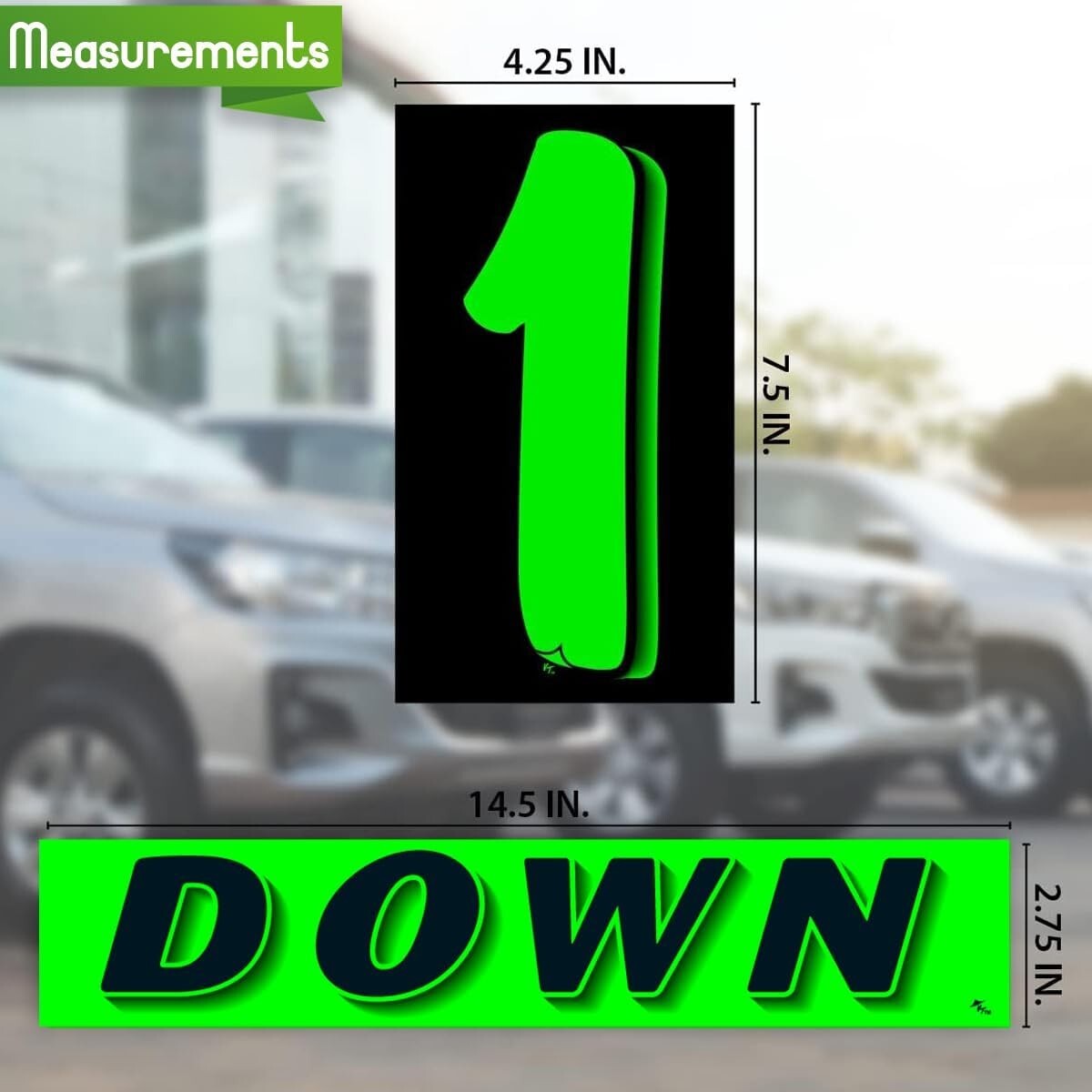 Vinyl Number and Down Slogans Decals Car Lot Windshield Pricing Stickers