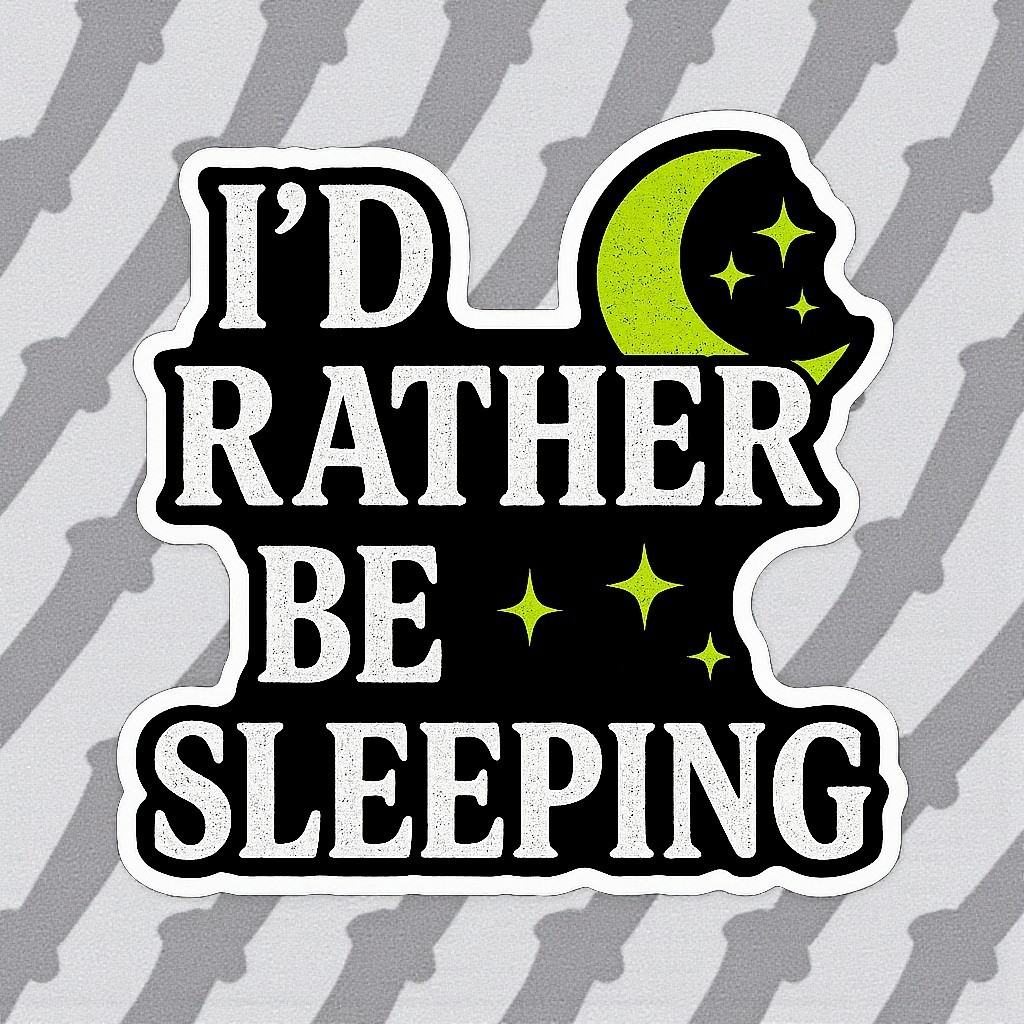 Sleeping Sloth Sticker 4 Inch BOPP Decal for Introverts Decor Moon Stars