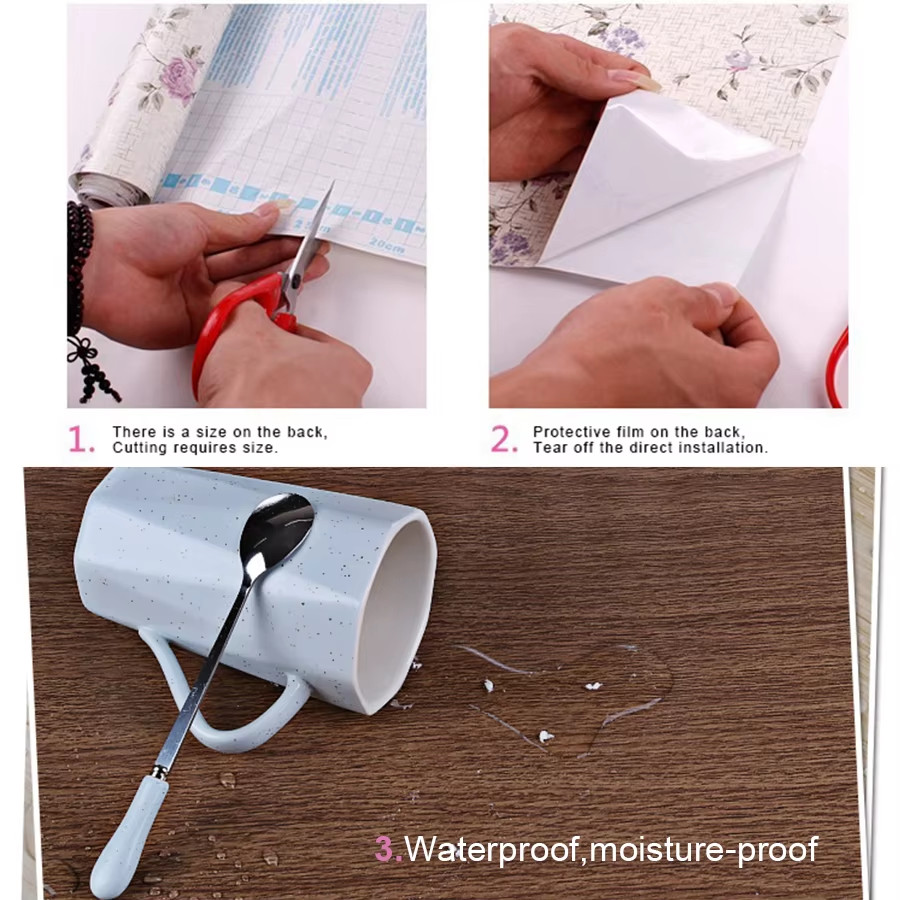 PVC Kitchen Oilproof Sticker Bathroom Waterproof Moistureproof Wallpaper Self-Ad