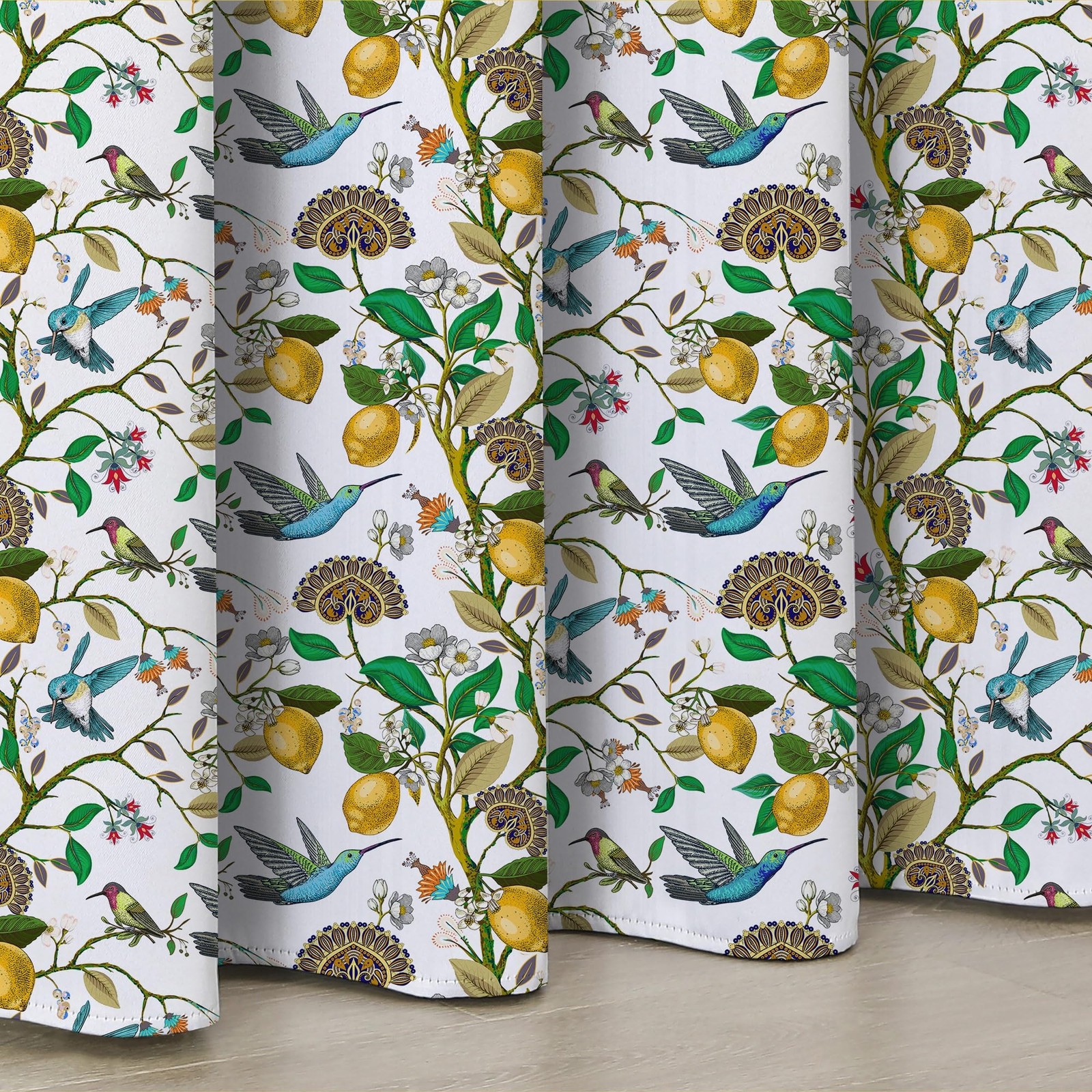 Spring Curtains 96 Inches Long, Floral Bird Branch Living Room Window Blackou…
