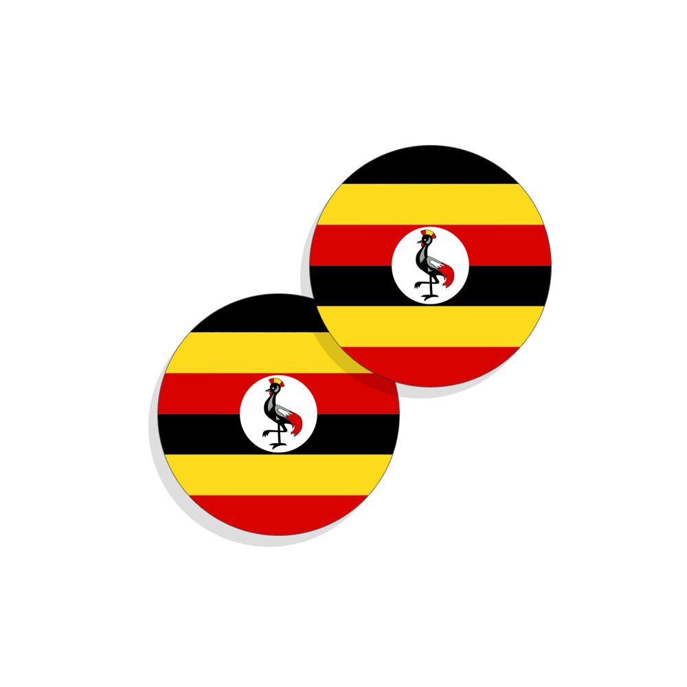Uganda Flag Stickers Flag Decals Round Indoor Outdoor Circles 4 pack Tuvalu