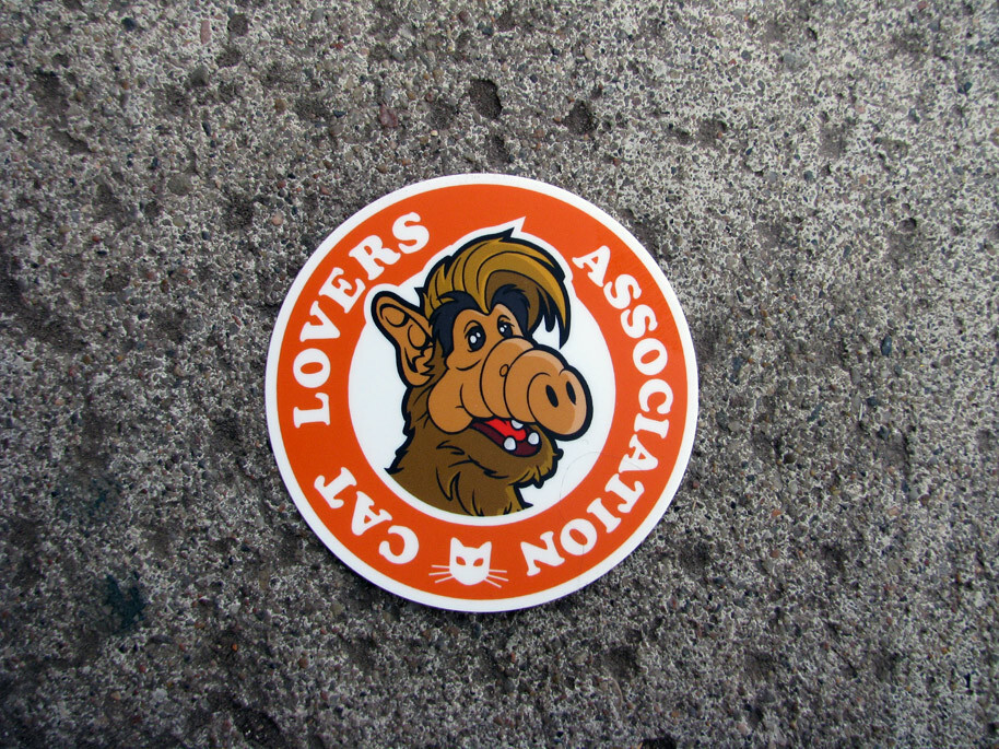 ALF Cat Lovers Association Vinyl Sticker 80s TV Decal for Skateboard Laptop Car