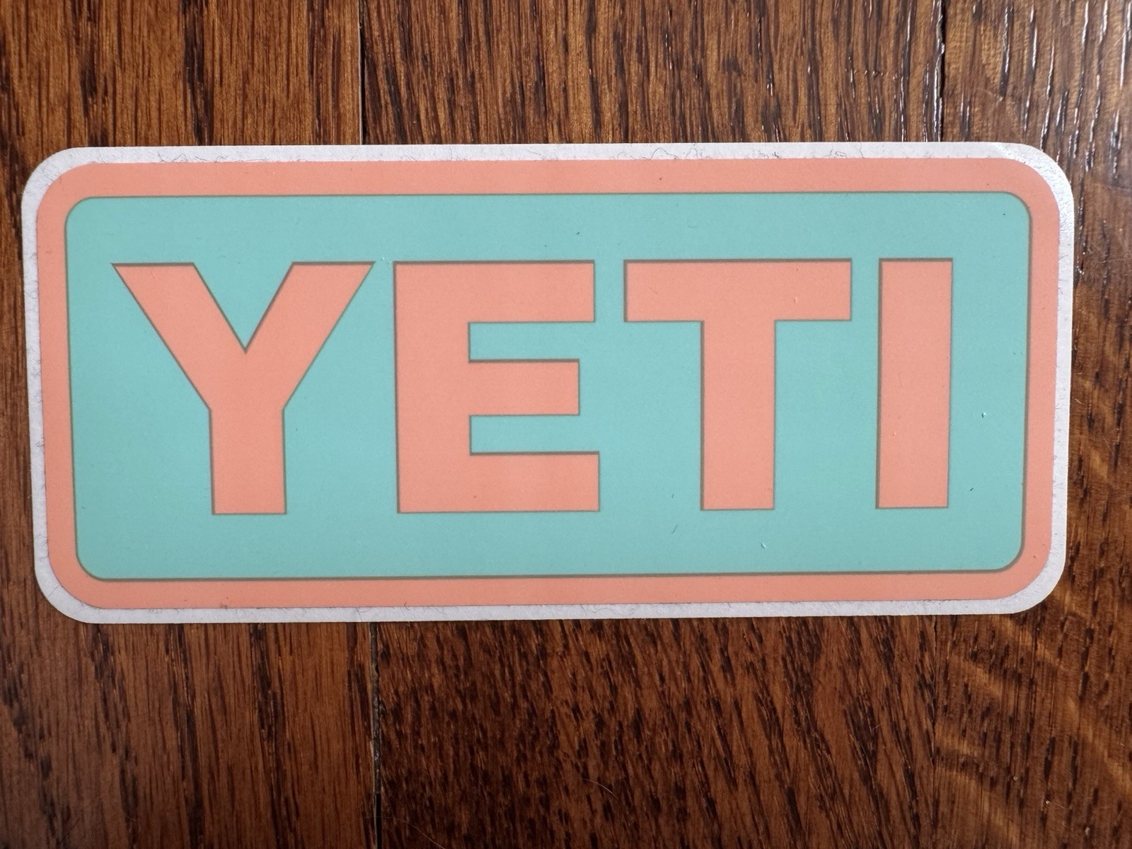 Authentic YETI Decal Peach Blue Vinyl Sticker Logo Rambler Tumbler Cup Cooler TI