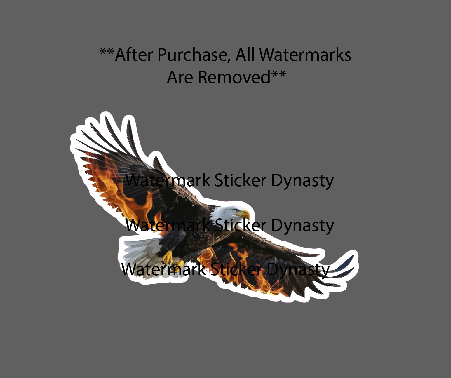 Bald Eagle Sticker Waterproof Decal Fire Flames Flying Outdoor Nature Gift NEW