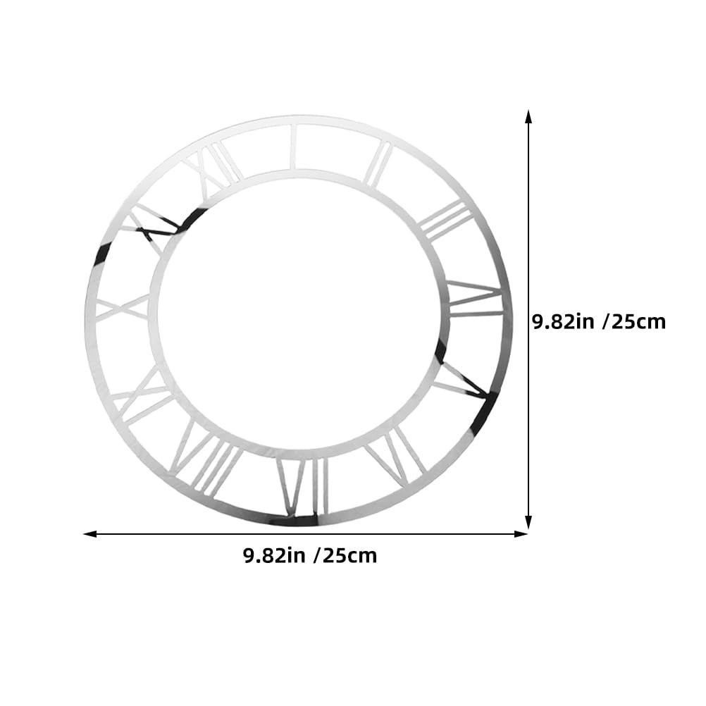 2pcs Roman Numeral Wall Clock Sticker Acrylic Mirror Clock Dial Decal for Ent…