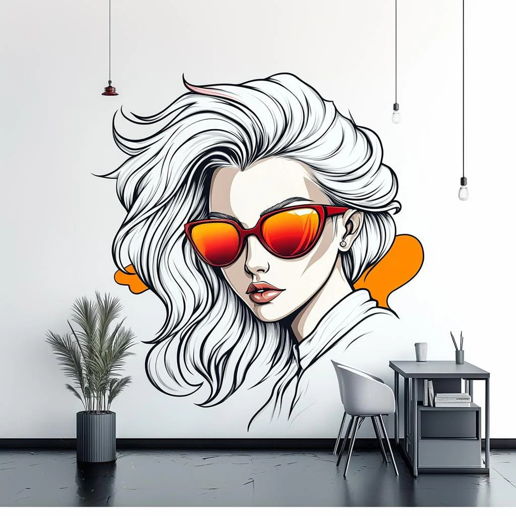 Cool Girl Wall Decal | Anime Wall Art