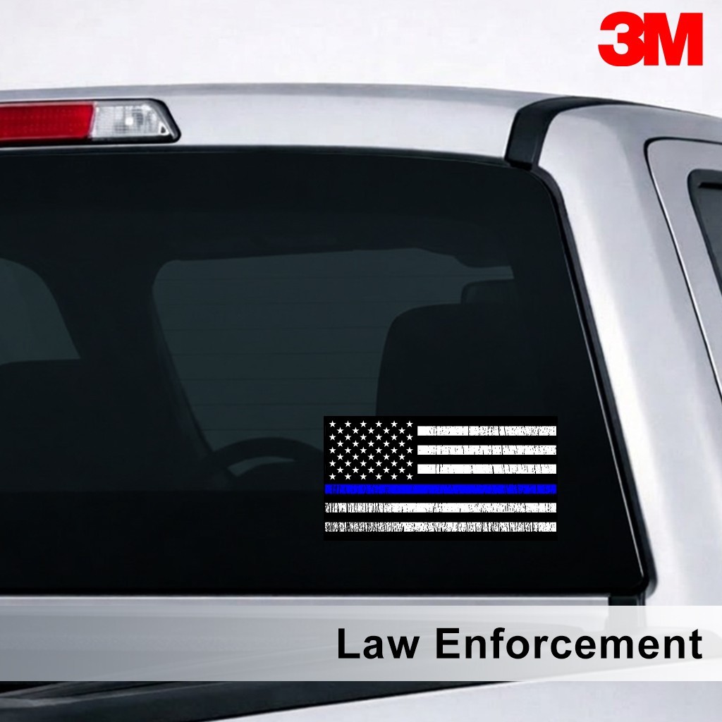 Pack of 4 First Responder USA Flags 3M Laminated 5 Year Durability Vehicle Decal