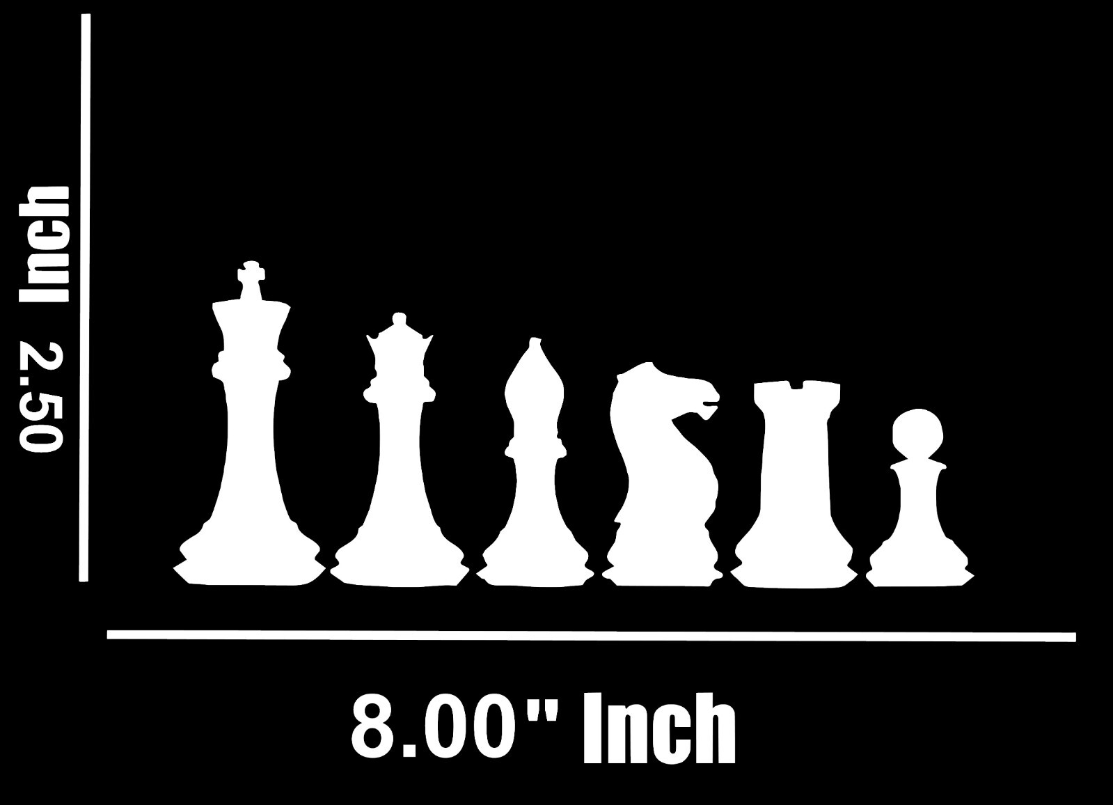 Chess Decals Wide Premium Quality Vinyl Decal truck cars 8" x 2.50"